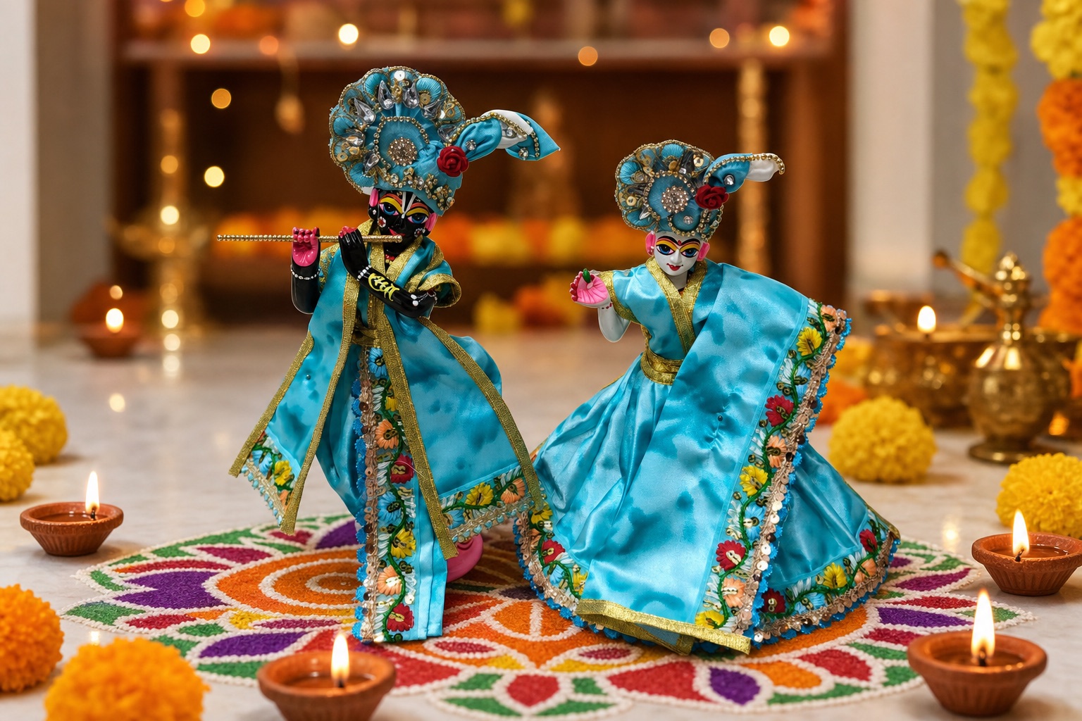 Royal Radha Krishna Idol Pair - Image 9