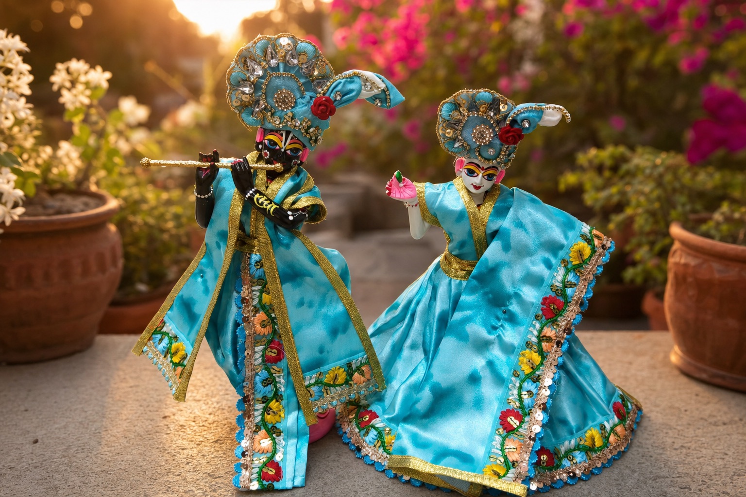 Royal Radha Krishna Idol Pair - Image 7
