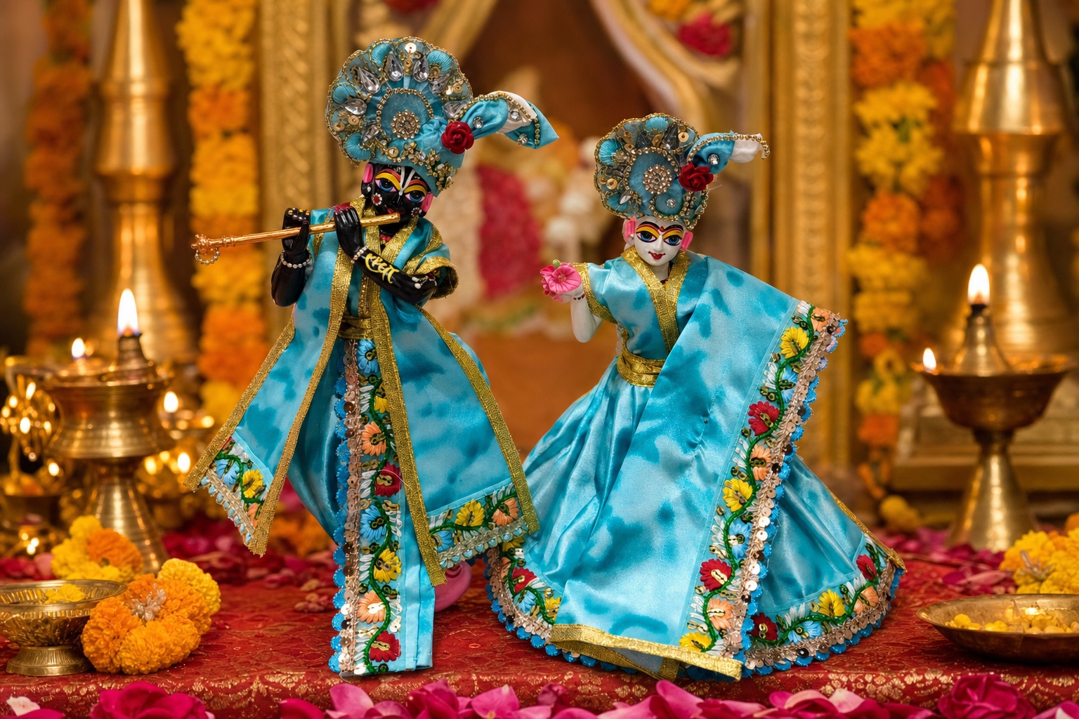 Royal Radha Krishna Idol Pair - Image 3