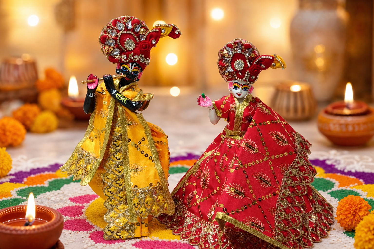 Royal Radha Krishna Idol Pair - Image 10