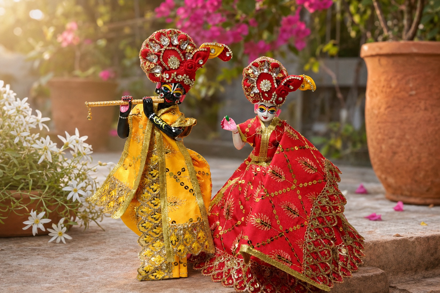 Royal Radha Krishna Idol Pair - Image 8