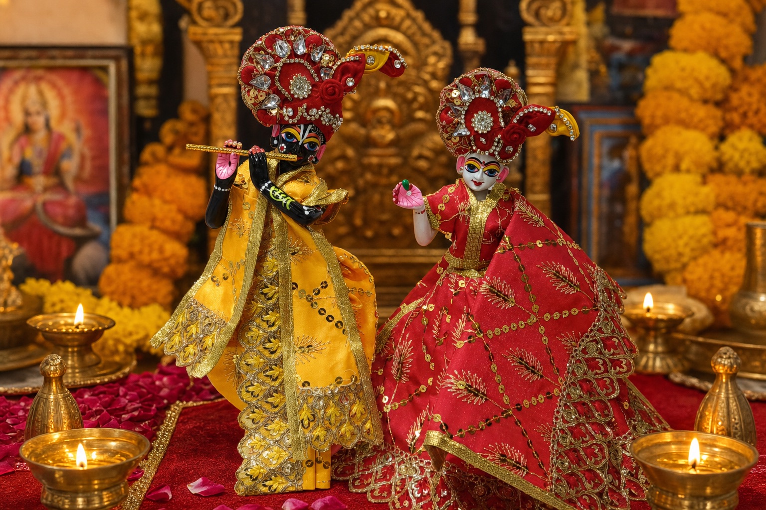 Royal Radha Krishna Idol Pair - Image 4