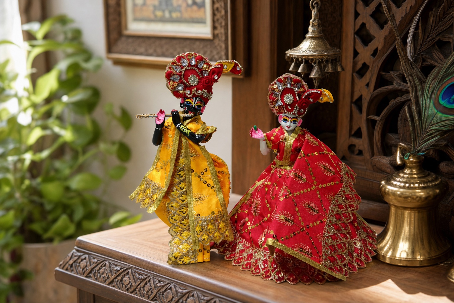 Royal Radha Krishna Idol Pair - Image 6