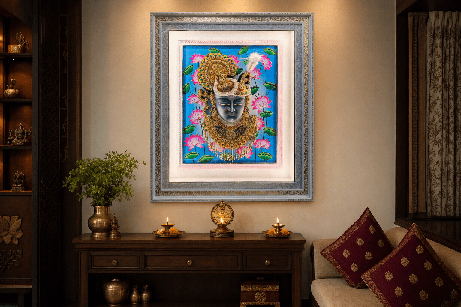 Royal Heritage — Shrinathji Lotus LED Frame - Image 2