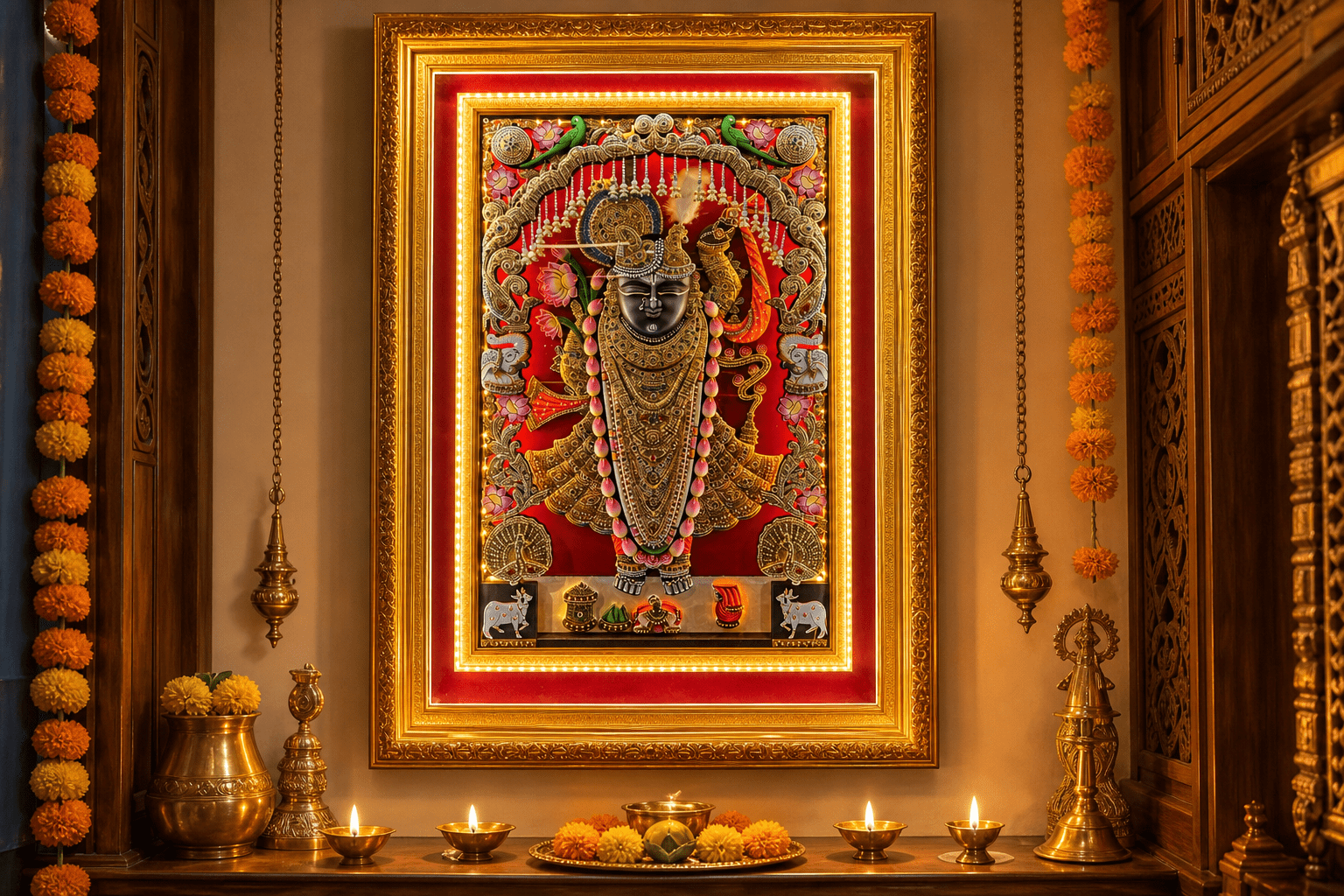 Shrinathji LED Embossed Frame - Image 3
