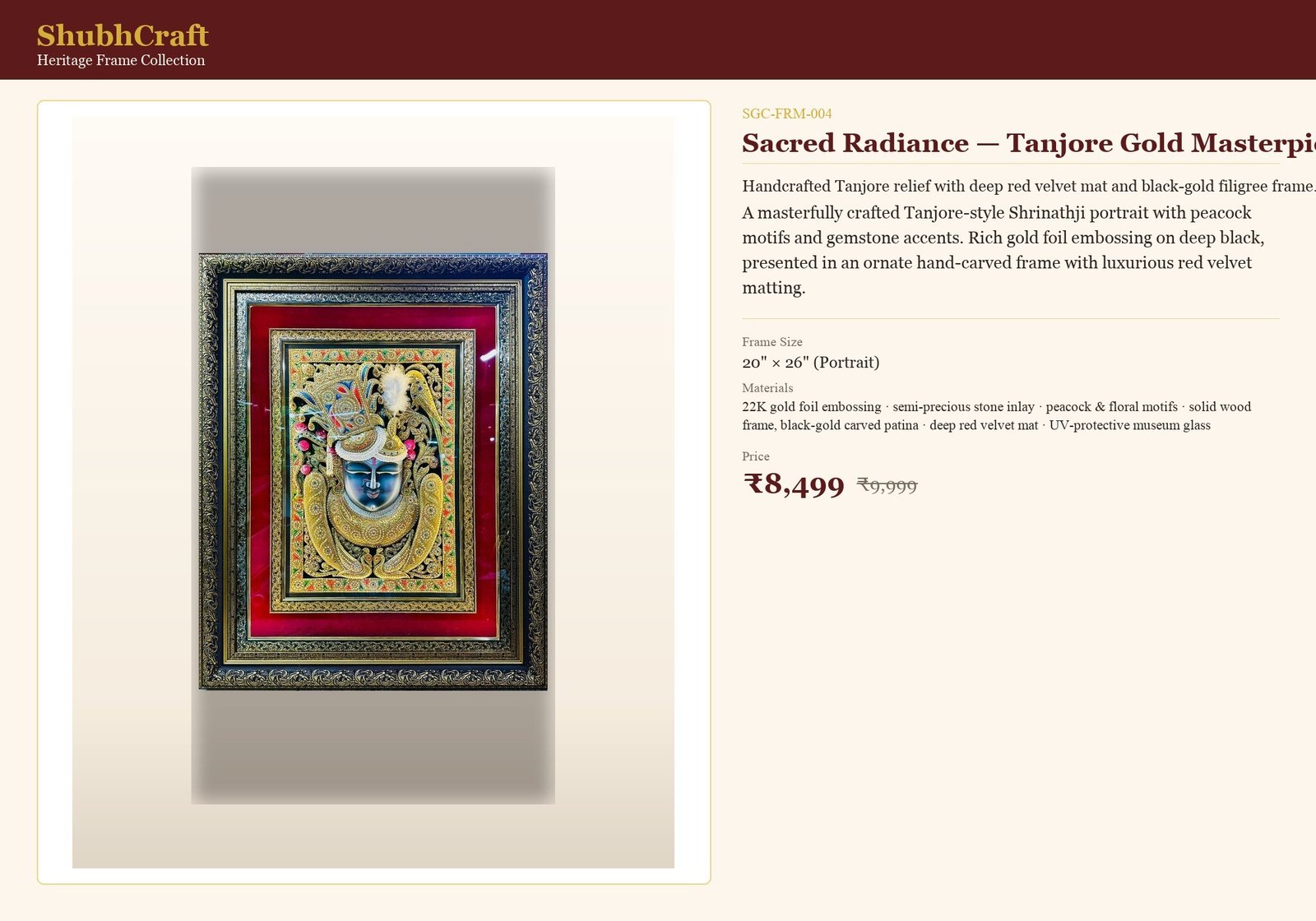 Sacred Radiance — Tanjore Gold Masterpiece - Image 4